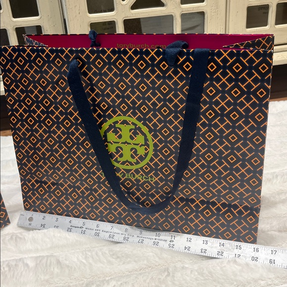 Tory Burch Brown and Blue Patterned Tote - Picture 2 of 5